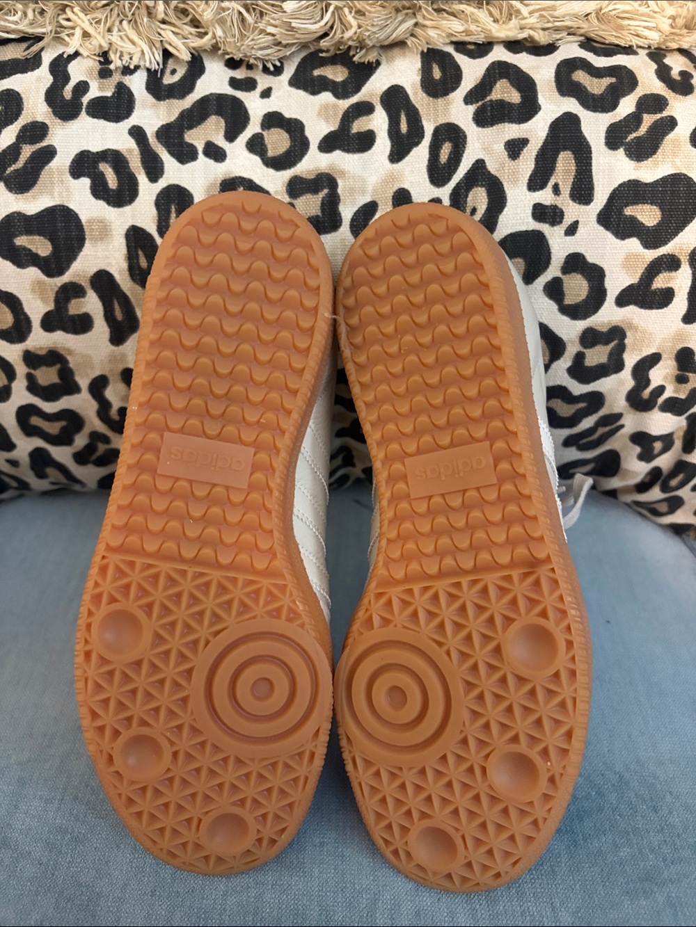adidas Samba Sneakers in Off-White and Gum - Picture 8 of 8
